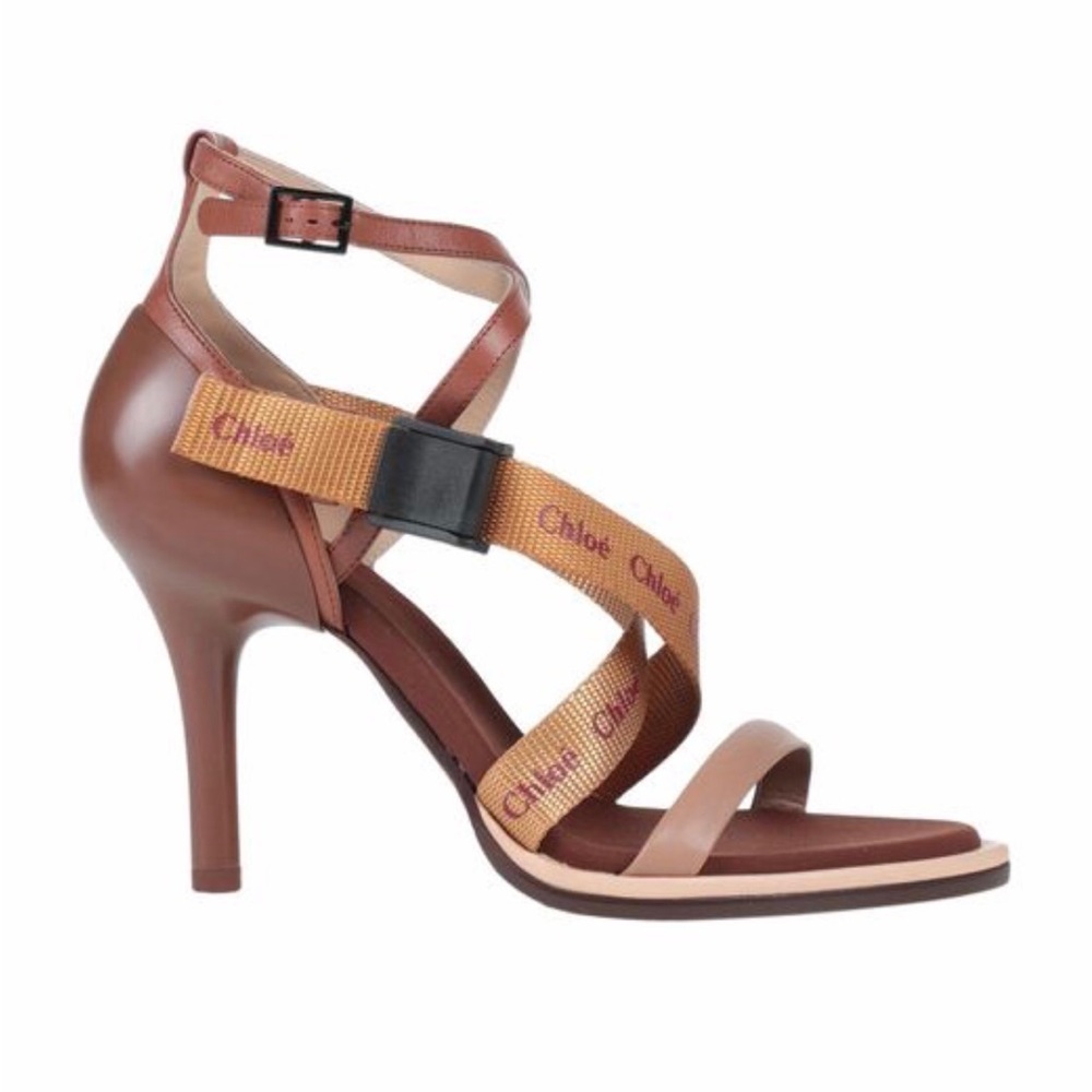 Chloe Womens Brown Leather Sandals New - Picture 4 of 4